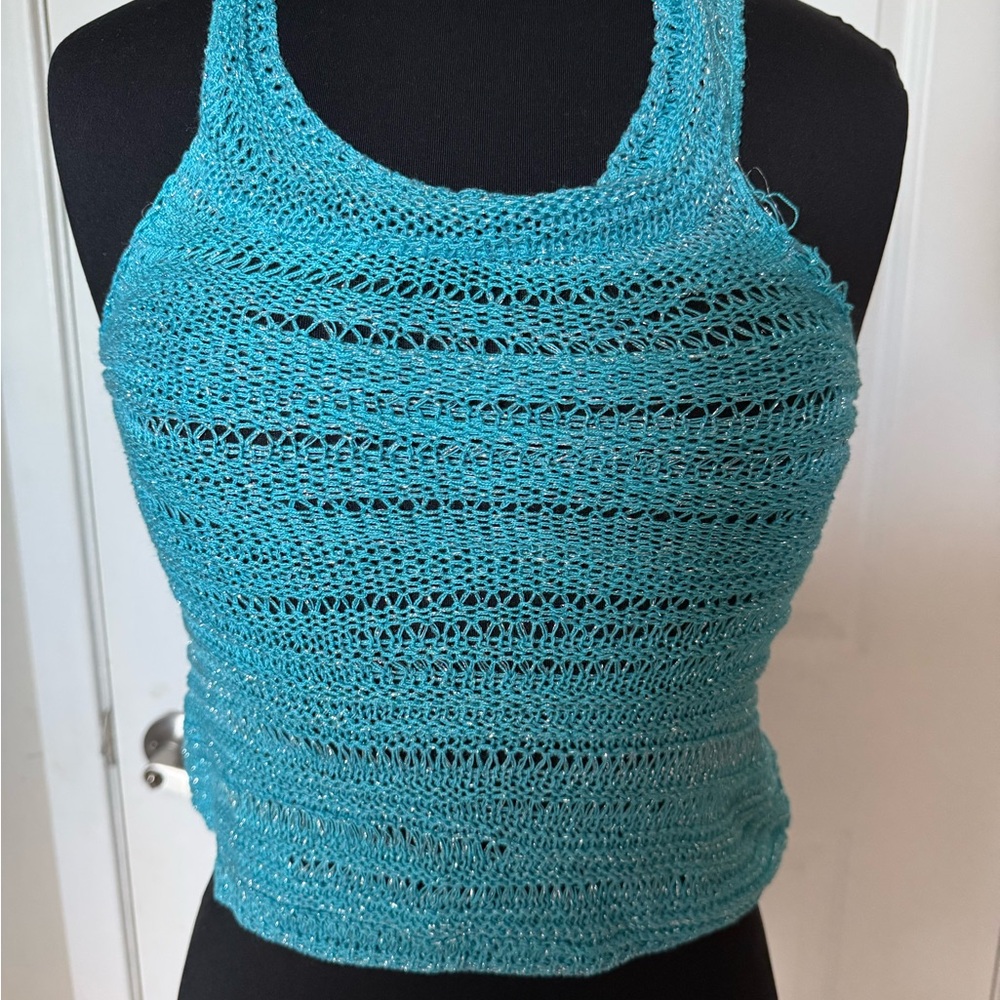Nasty Gal Metallic Knit Halter Top (with defects)